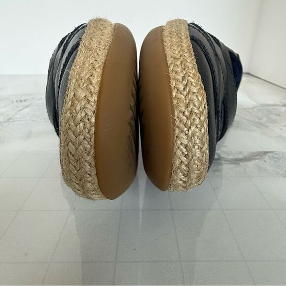 Clarks Black Leather Cloudstepper Comfort Slip On Espadrille Loafer Sz 5.5 - Picture 9 of 14